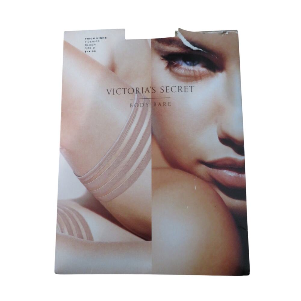 Victoria's Secret Body Bare Blush 7 Denier Thigh Highs Size D Romantic Boudoir